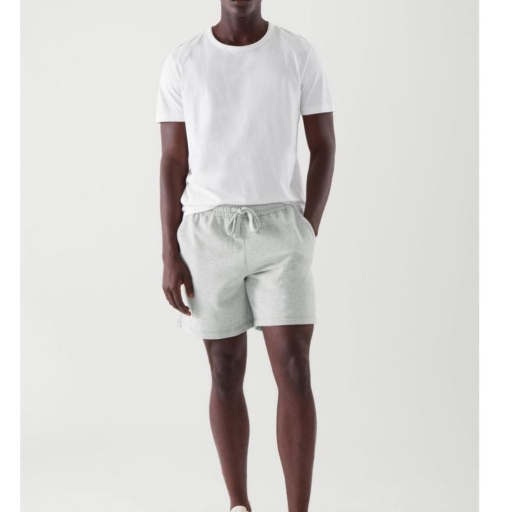 COS Mens Relaxed-Fit Sweat Shorts Grey